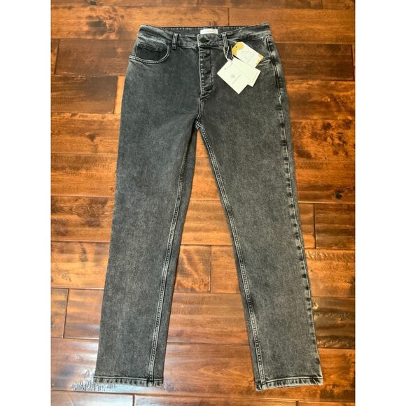Anine Bing Black Acid Charcoal Denim Frida Jeans NWT $229, Size 31 - Picture 2 of 7